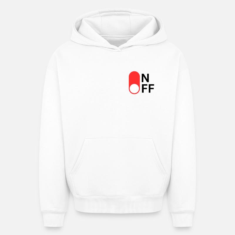 ON/OFF mode - Oversized Heavyweight Unisex Hoodie - white