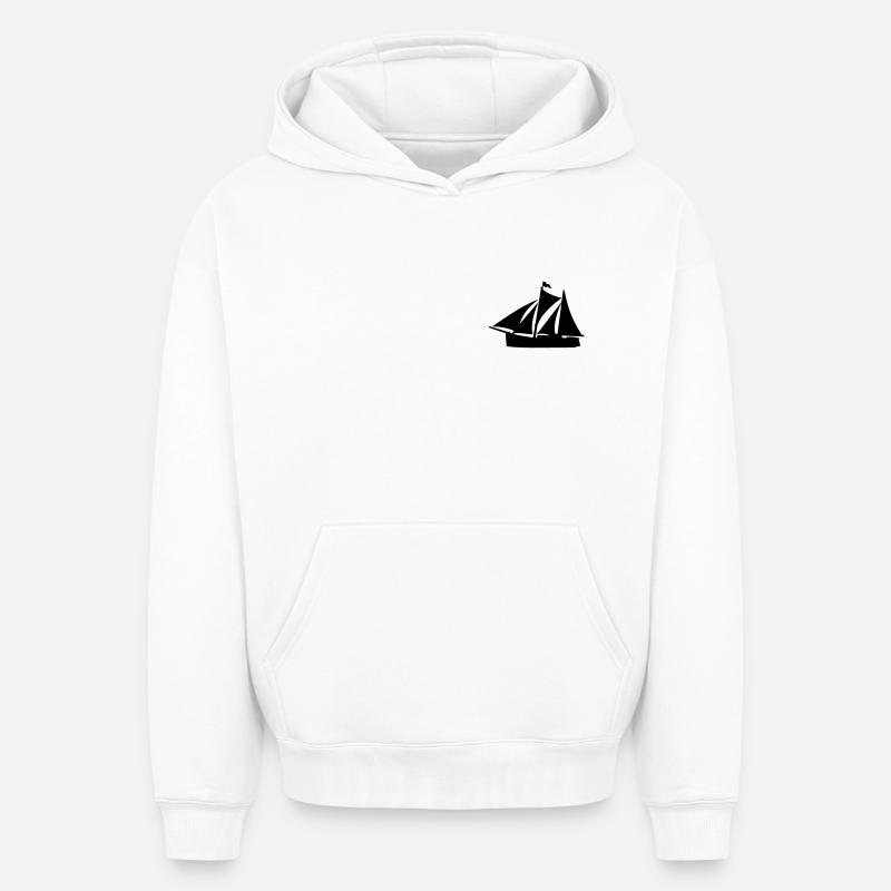 Deux maître - Sweat à capuche unisexe oversize épais SPREAD - blanc