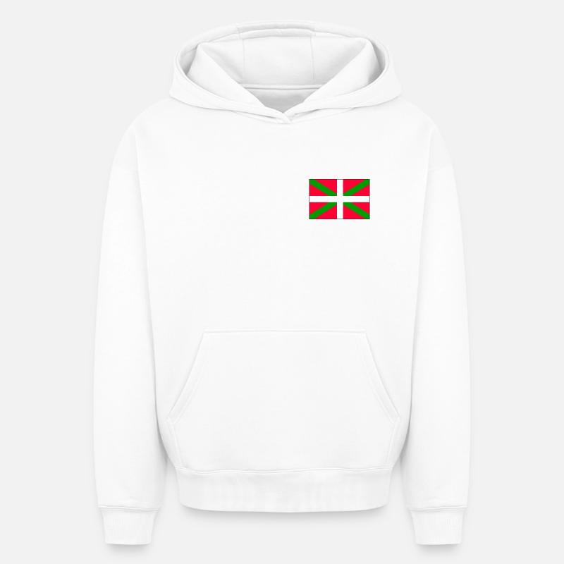 Drapeau basque - Sweat à capuche unisexe oversize épais SPREAD - blanc