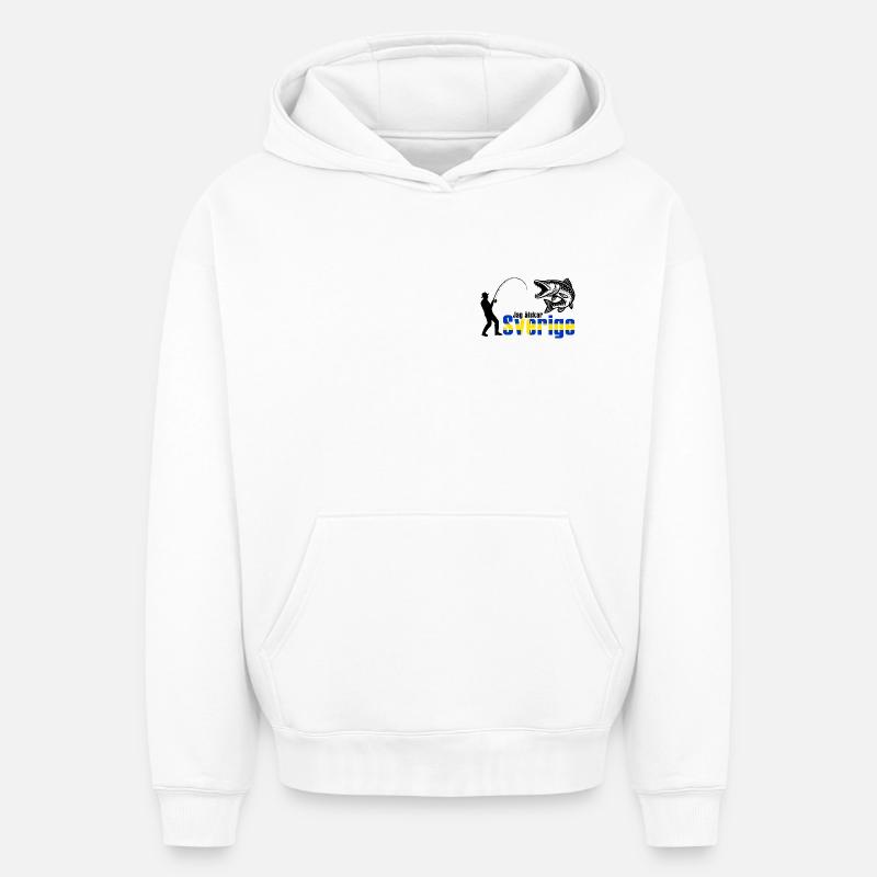 Pêcheurs de brochet - Sweat à capuche unisexe oversize épais SPREAD - blanc