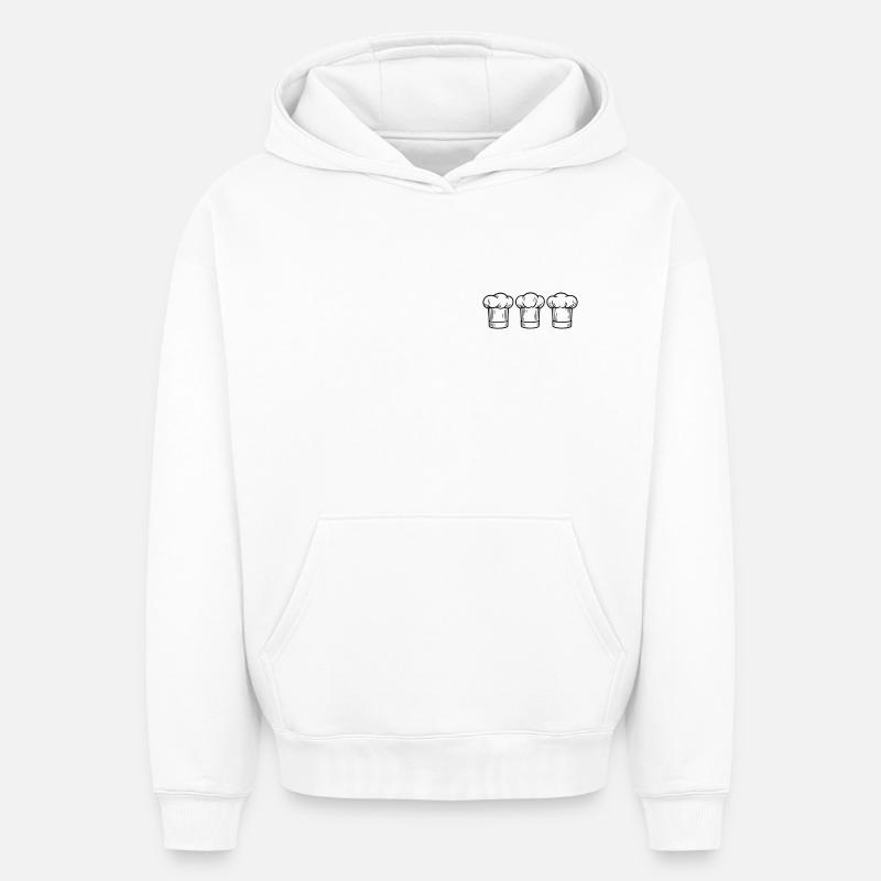 3 Toques - Sweat à capuche unisexe oversize épais SPREAD - blanc