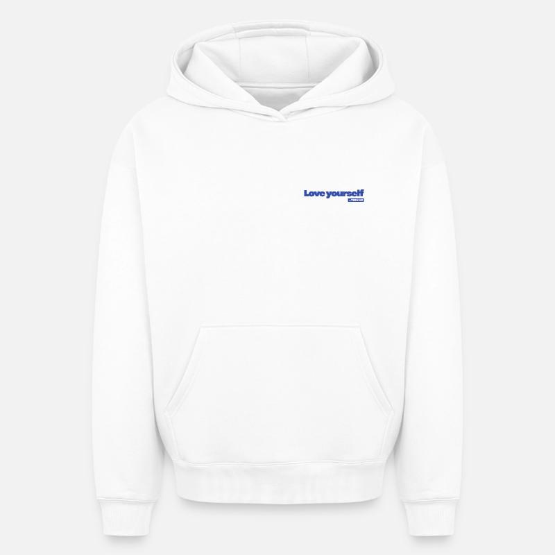 Aimez-vous - Statement Design - Sweat à capuche unisexe oversize épais SPREAD - blanc