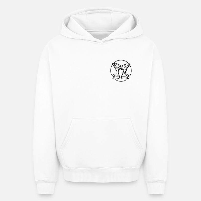 Boulonneuses - Sweat à capuche unisexe oversize épais SPREAD - blanc