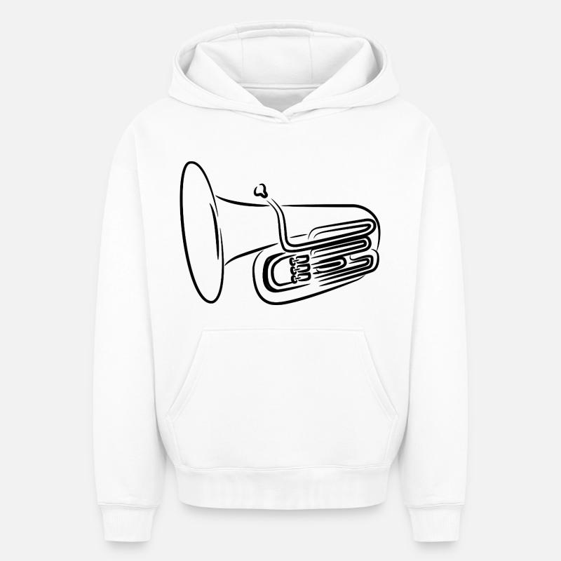 Tuba - Sweat à capuche unisexe oversize épais SPREAD - blanc