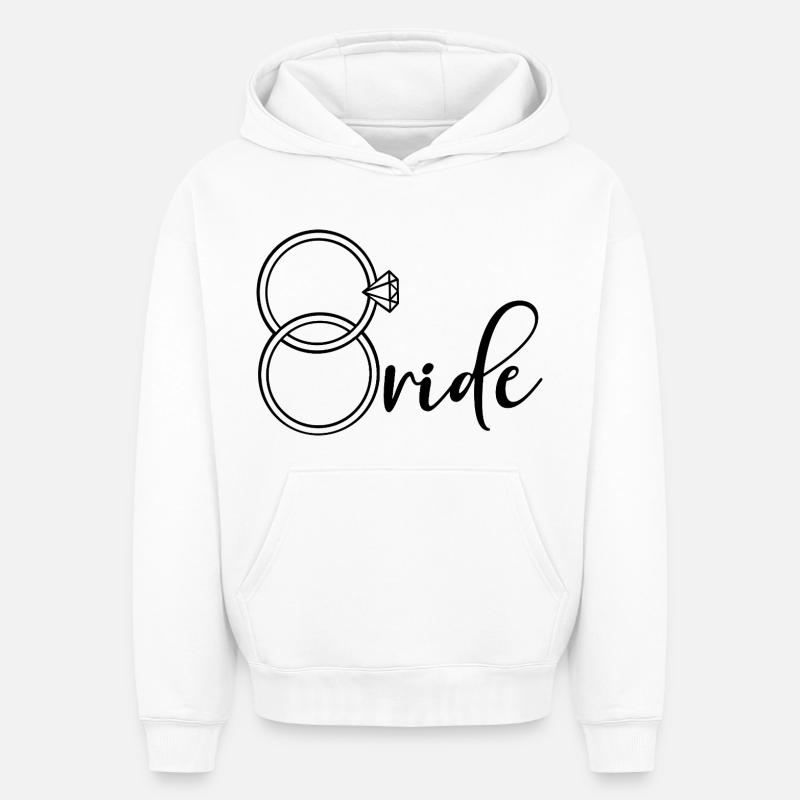 Bague de fiançailles mariée - Sweat à capuche unisexe oversize épais SPREAD - blanc