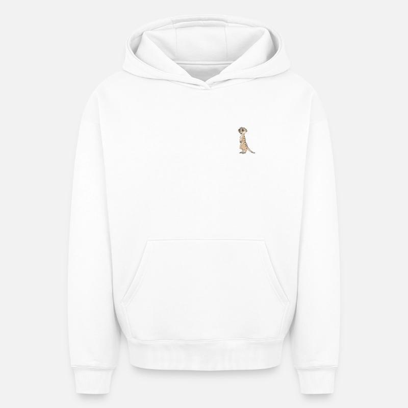 suricates - Sweat à capuche unisexe oversize épais SPREAD - blanc