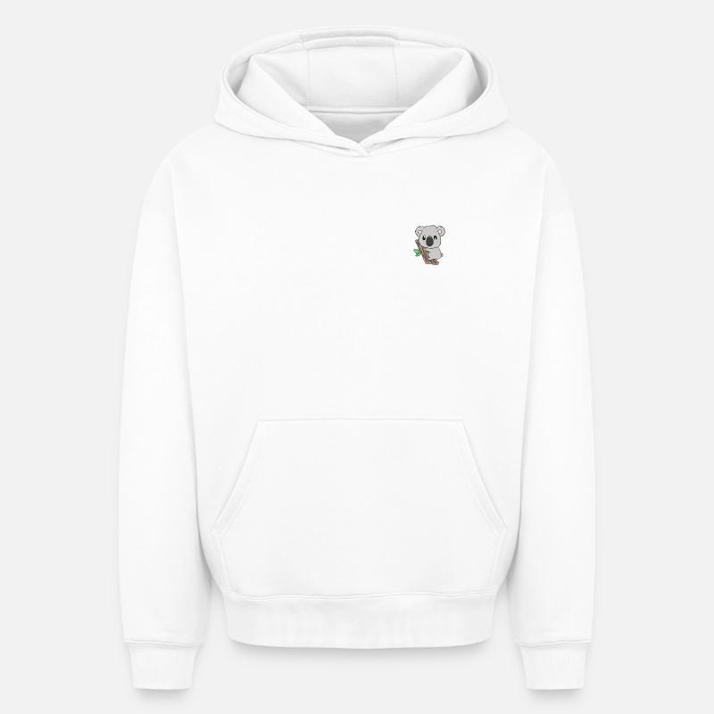 koala - Sweat à capuche unisexe oversize épais SPREAD - blanc