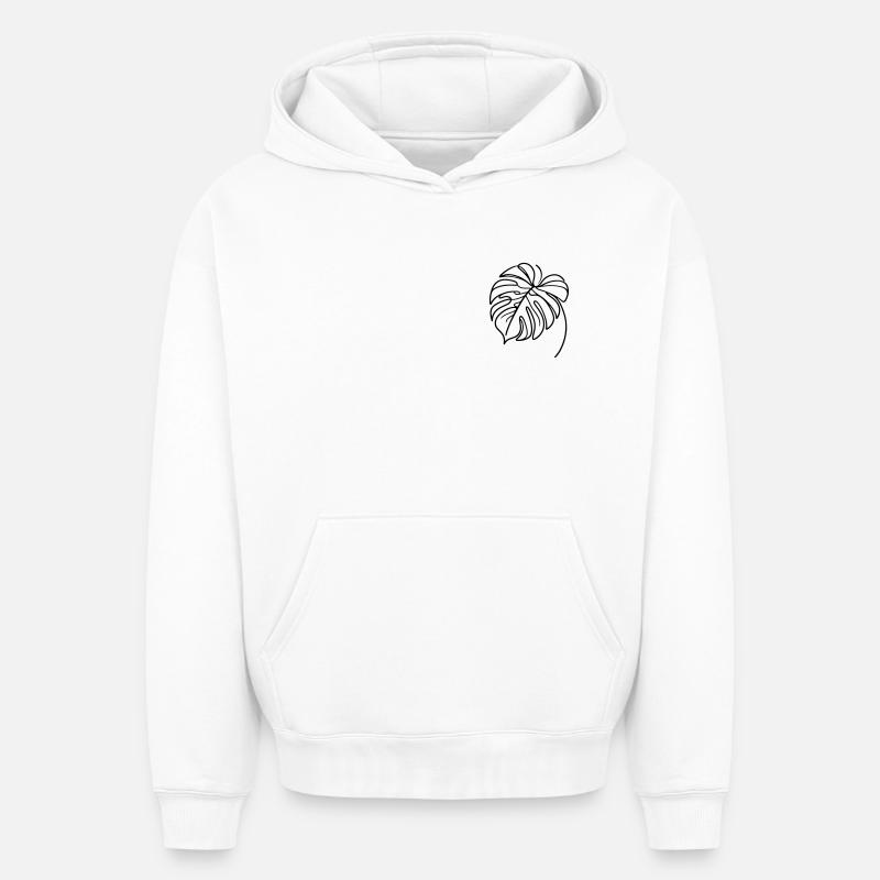 Monstera - Sweat à capuche unisexe oversize épais SPREAD - blanc
