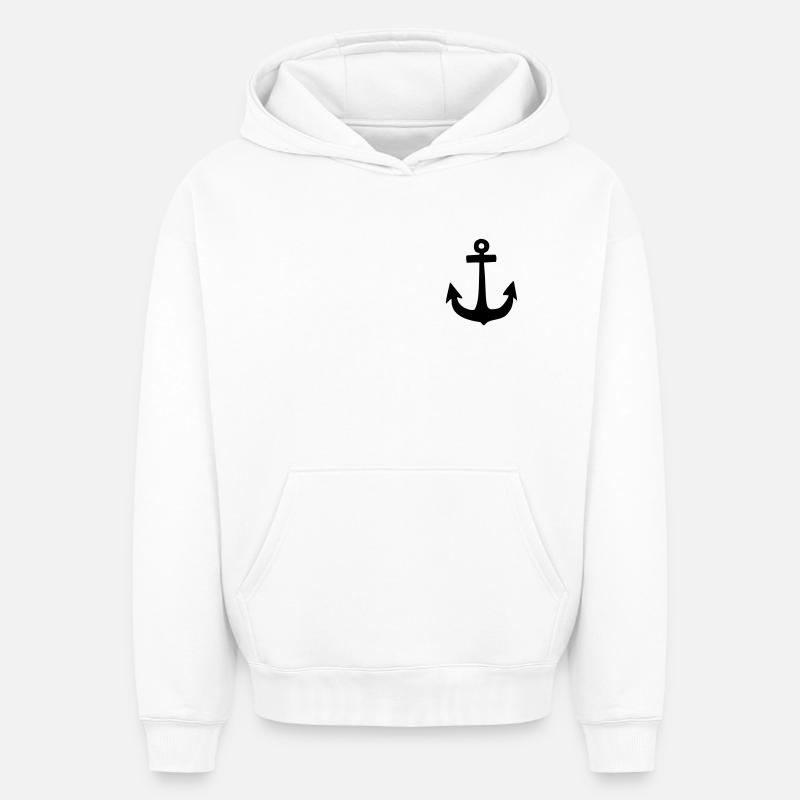 Ancre - Sweat à capuche unisexe oversize épais SPREAD - blanc