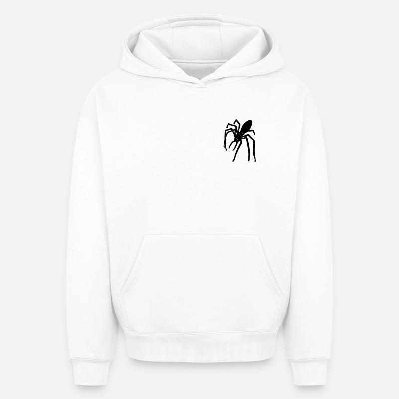 araignée - Sweat à capuche unisexe oversize épais SPREAD - blanc