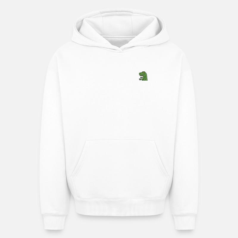 Dinosaure T-Rex - Sweat à capuche unisexe oversize épais SPREAD - blanc