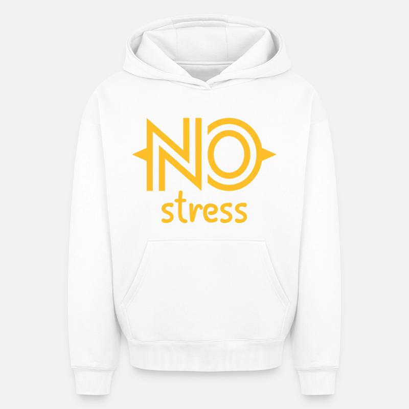 NO stress - Sweat à capuche unisexe oversize épais SPREAD - blanc