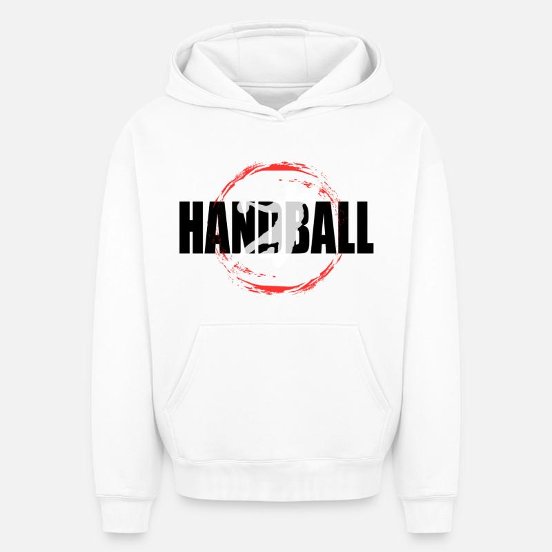 Handball - Sweat à capuche unisexe oversize épais SPREAD - blanc