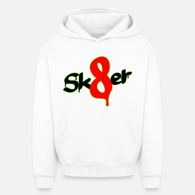 Sk8er - Sweat à capuche unisexe oversize épais SPREAD - blanc