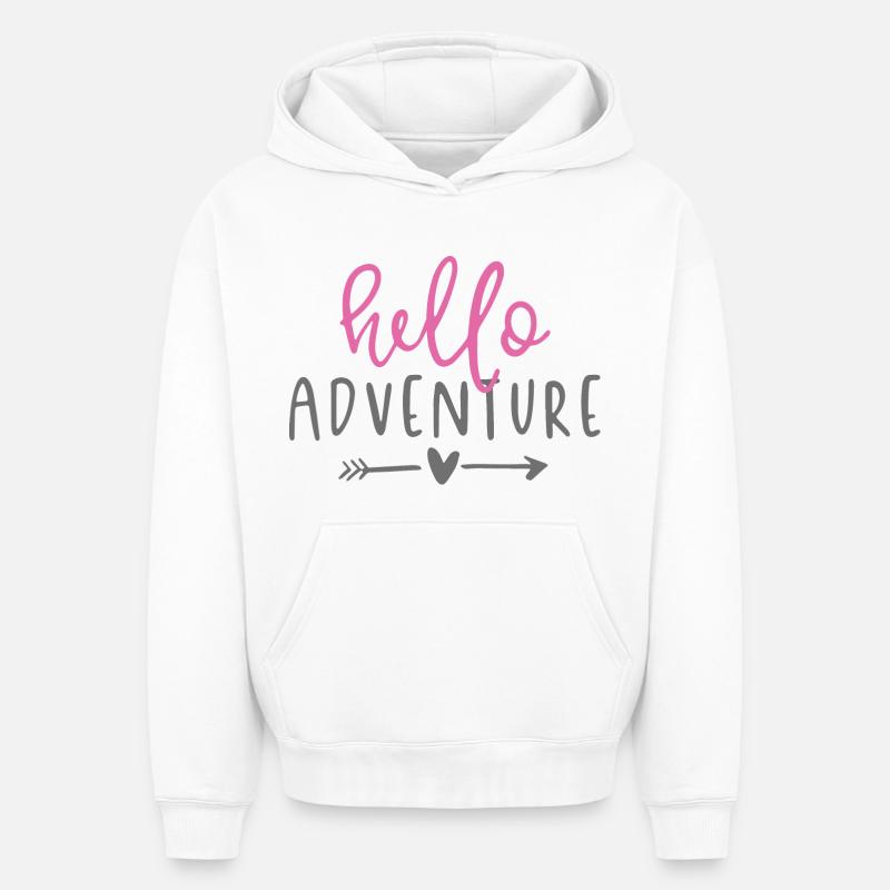 Design d'aventure  - Sweat à capuche unisexe oversize épais SPREAD - blanc