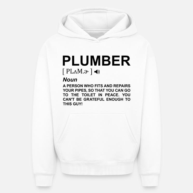 Signification du plombier - Sweat à capuche unisexe oversize épais SPREAD - blanc