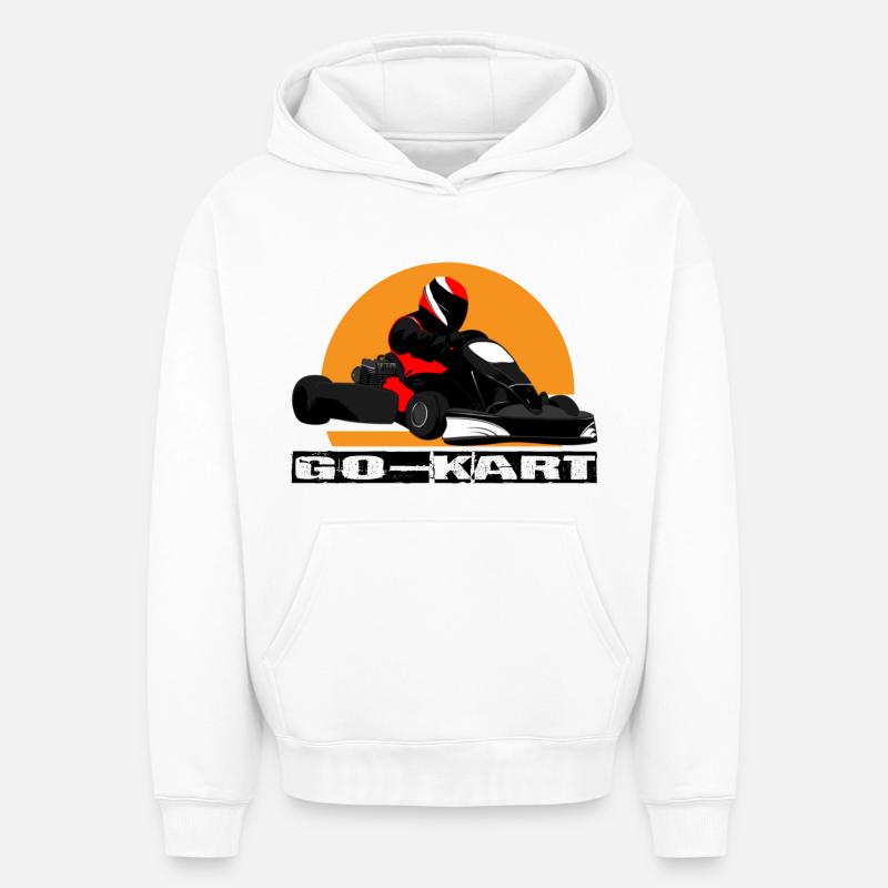 Kart go - Sweat à capuche unisexe oversize épais SPREAD - blanc