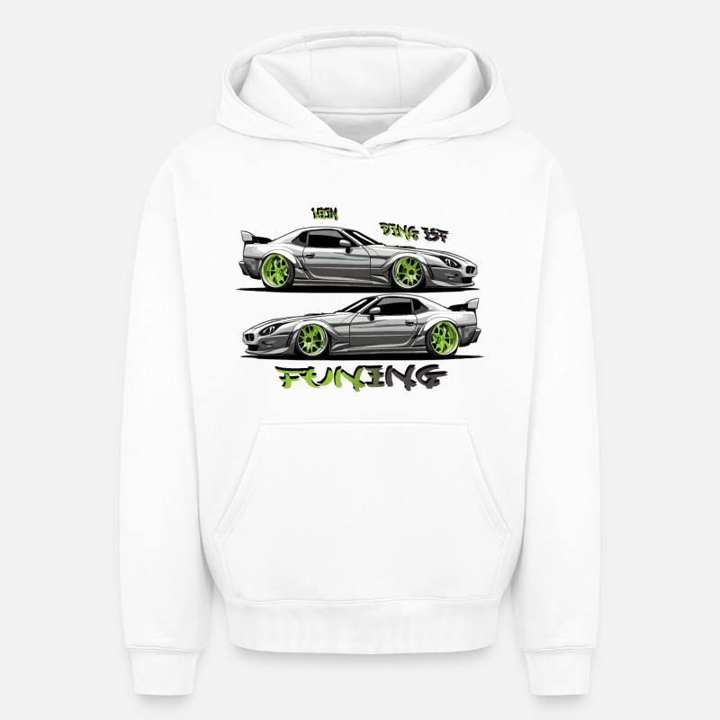 Mon truc, c’est le tuning - Sweat à capuche unisexe oversize épais SPREAD - blanc