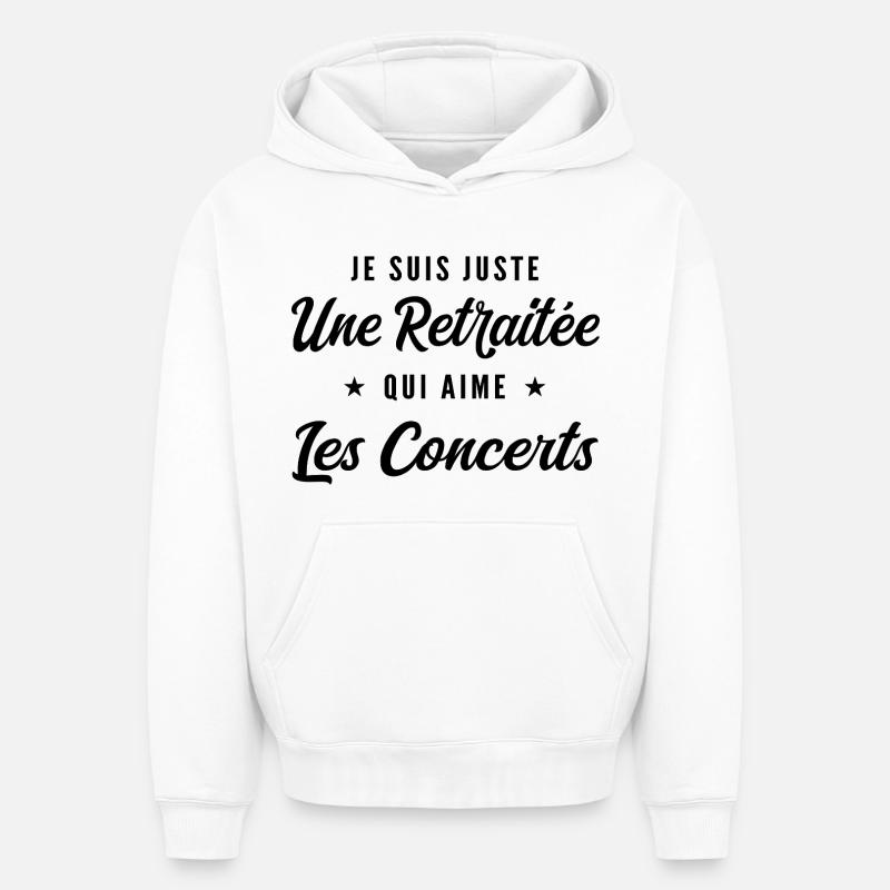 Retraitée Mélomane Humour Cadeau Retraite - Sweat à capuche unisexe oversize épais SPREAD - blanc