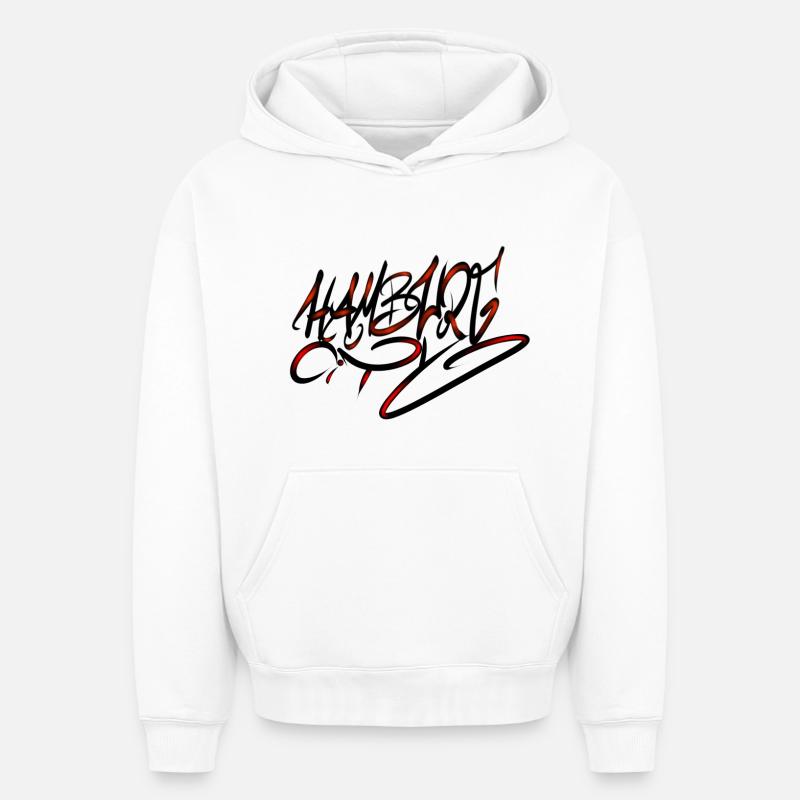 Hambourg - Sweat à capuche unisexe oversize épais SPREAD - blanc