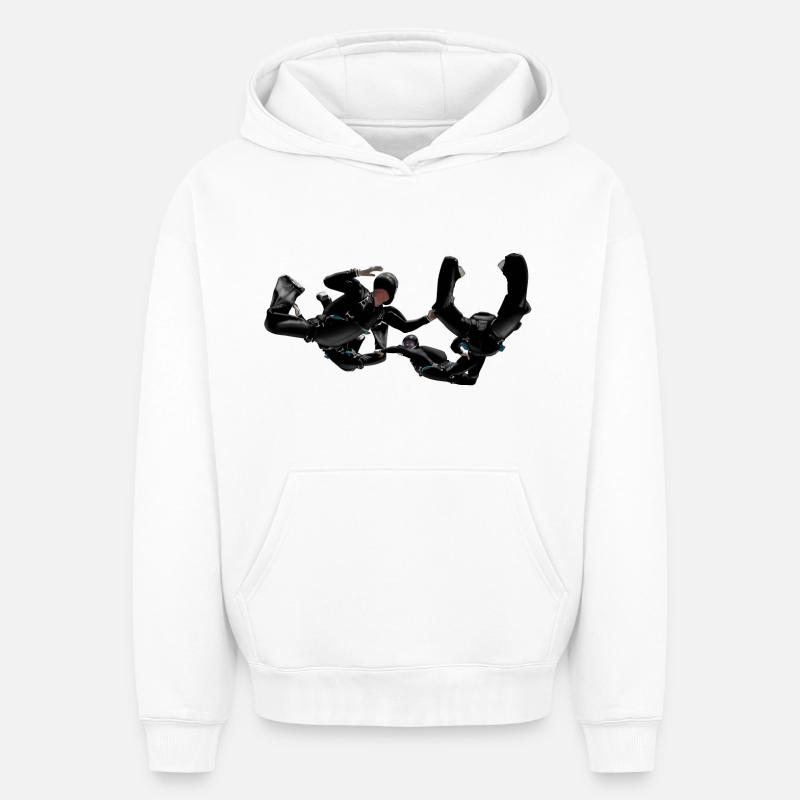 Skydivers - Sweat à capuche unisexe oversize épais SPREAD - blanc