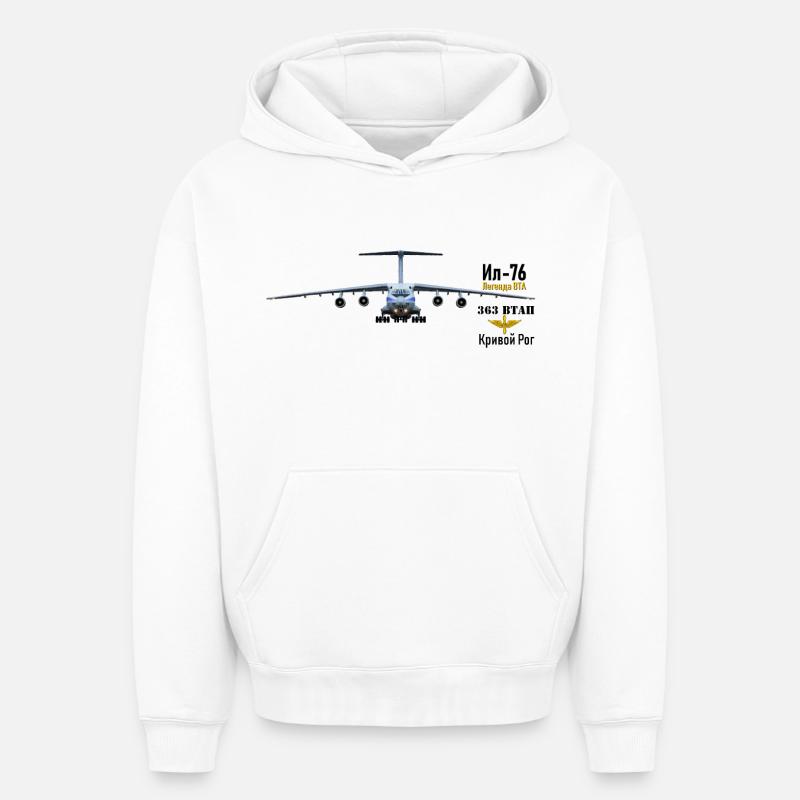 IL-76 - Sweat à capuche unisexe oversize épais SPREAD - blanc