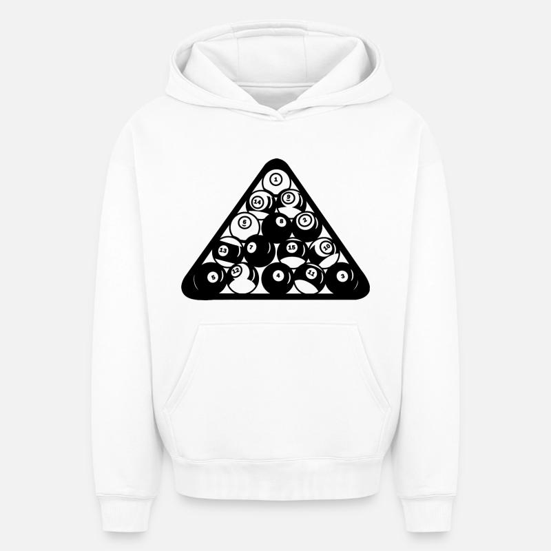Triangle de billard - Sweat à capuche unisexe oversize épais SPREAD - blanc