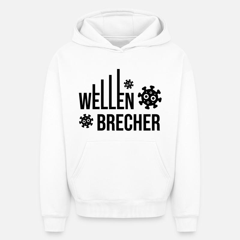 Brise-lames Corona Virus - Sweat à capuche unisexe oversize épais SPREAD - blanc
