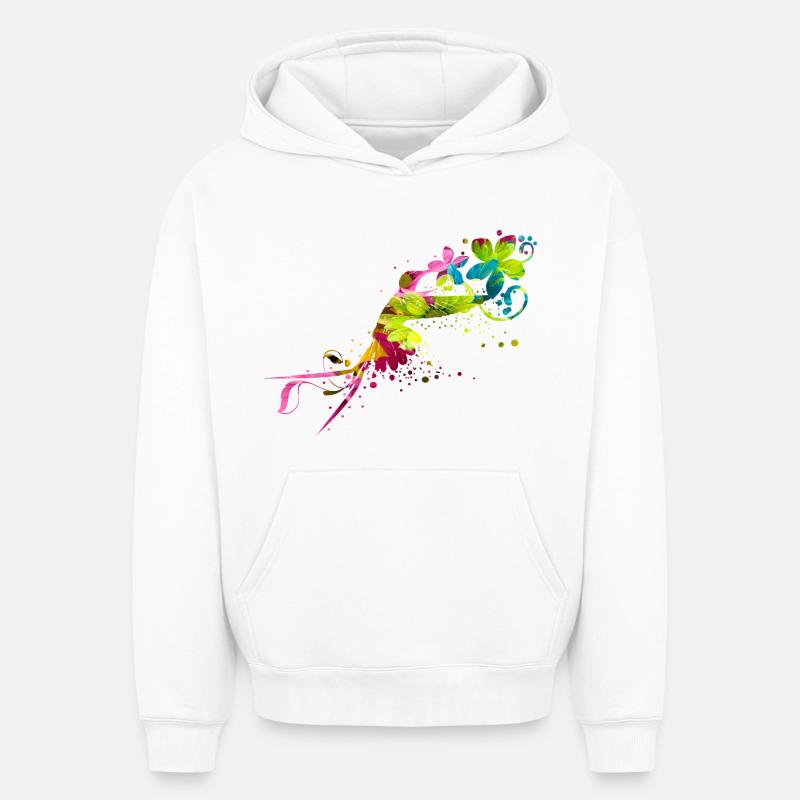 colobri - Sweat à capuche unisexe oversize épais SPREAD - blanc