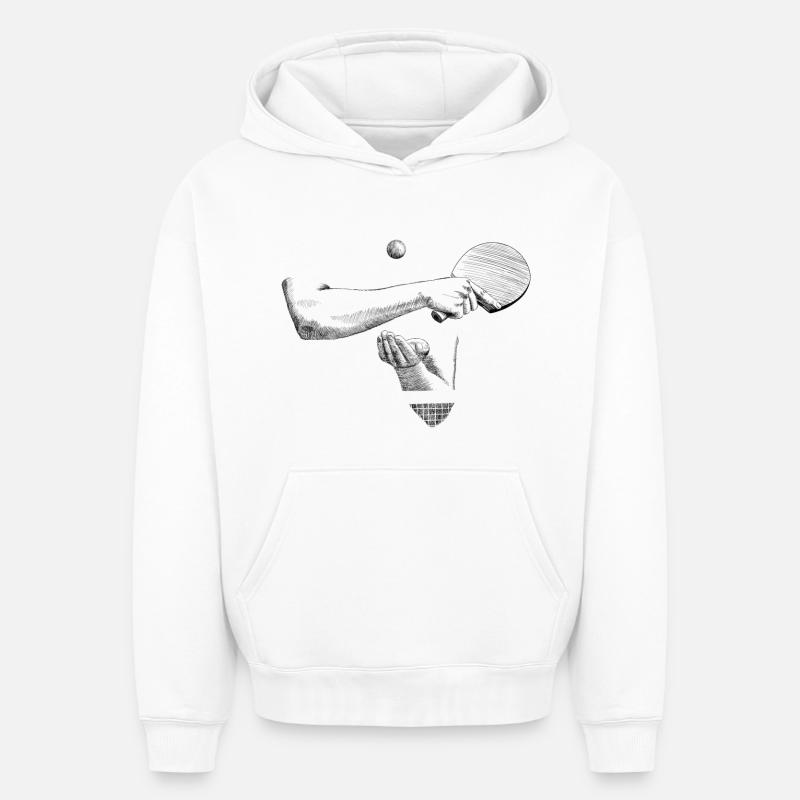 Ping-pong - Sweat à capuche unisexe oversize épais SPREAD - blanc
