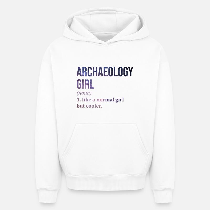 Archéologie - Sweat à capuche unisexe oversize épais SPREAD - blanc