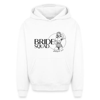 Équipe de mariées - Enterrement de vie de jeune fille - Sweat à capuche unisexe oversize épais SPREAD - blanc - Devant - AI Model Female 172 dark (172cm) & AI Model Male 185 light (185cm)