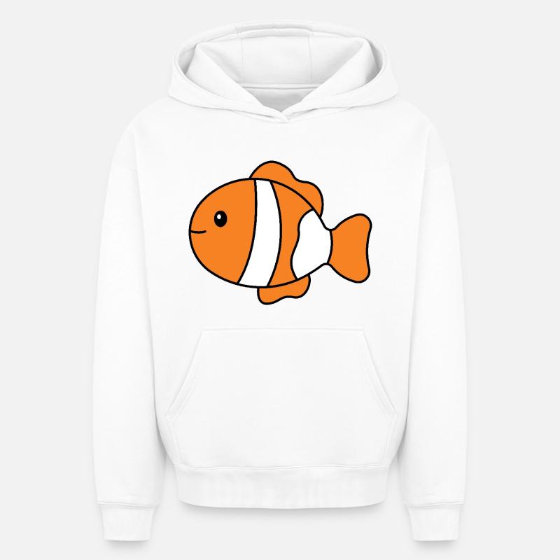 Poisson-clown tropical - Sweat à capuche unisexe oversize épais SPREAD - blanc