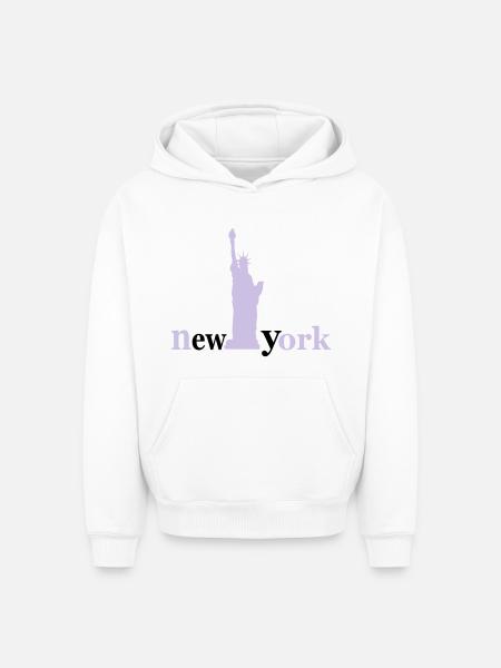new_york - Oversized Heavyweight Unisex Hoodie - white