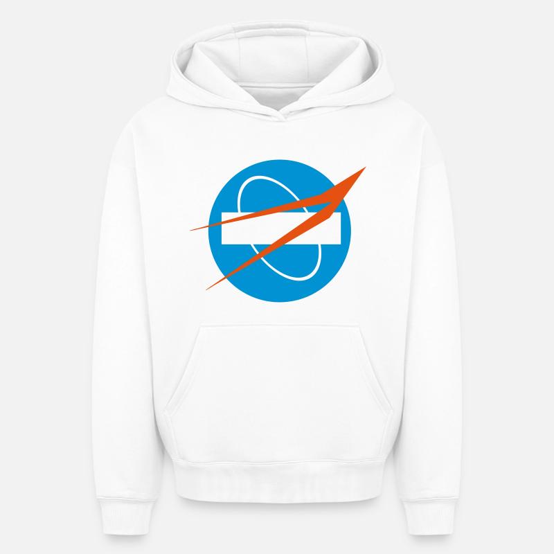 Géométrie de l’espace - Sweat à capuche unisexe oversize épais SPREAD - blanc