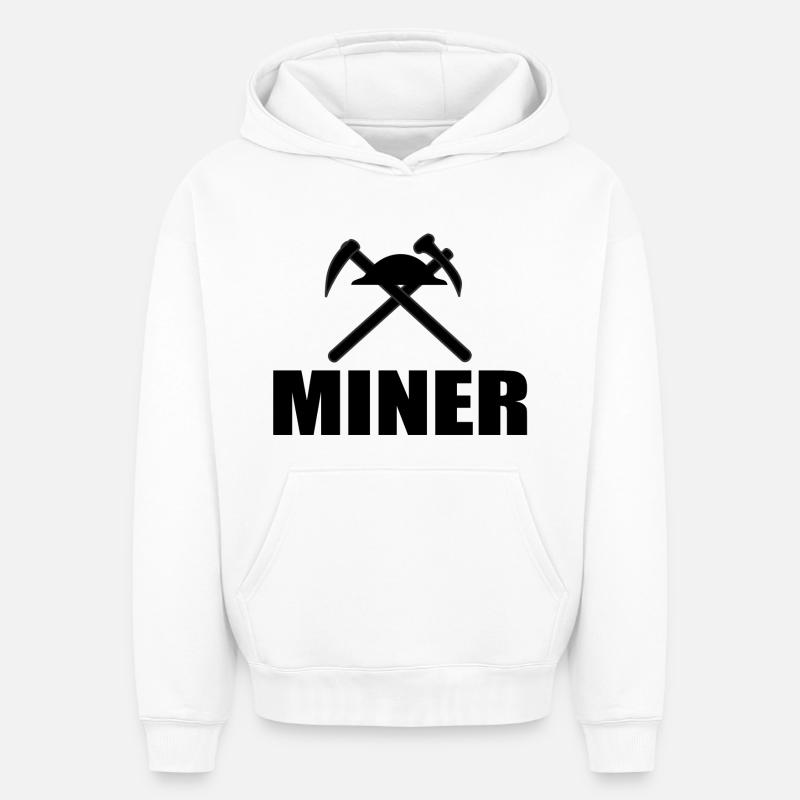 Mineur - Sweat à capuche unisexe oversize épais SPREAD - blanc