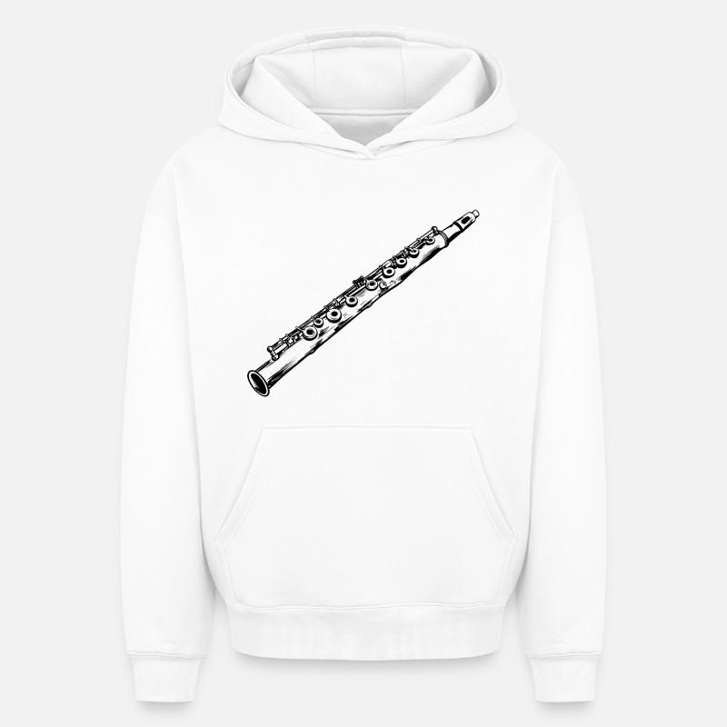 Flûte - Sweat à capuche unisexe oversize épais SPREAD - blanc