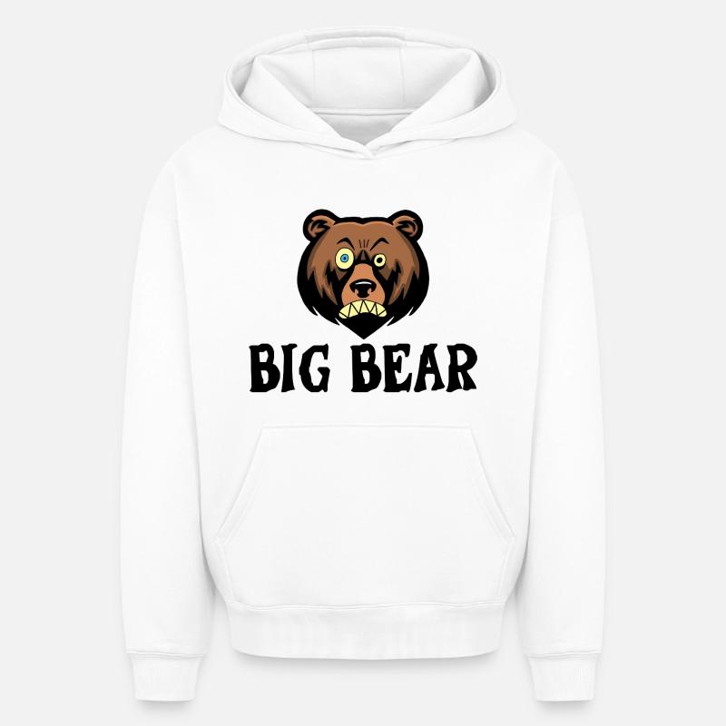 Gros ours - Sweat à capuche unisexe oversize épais SPREAD - blanc