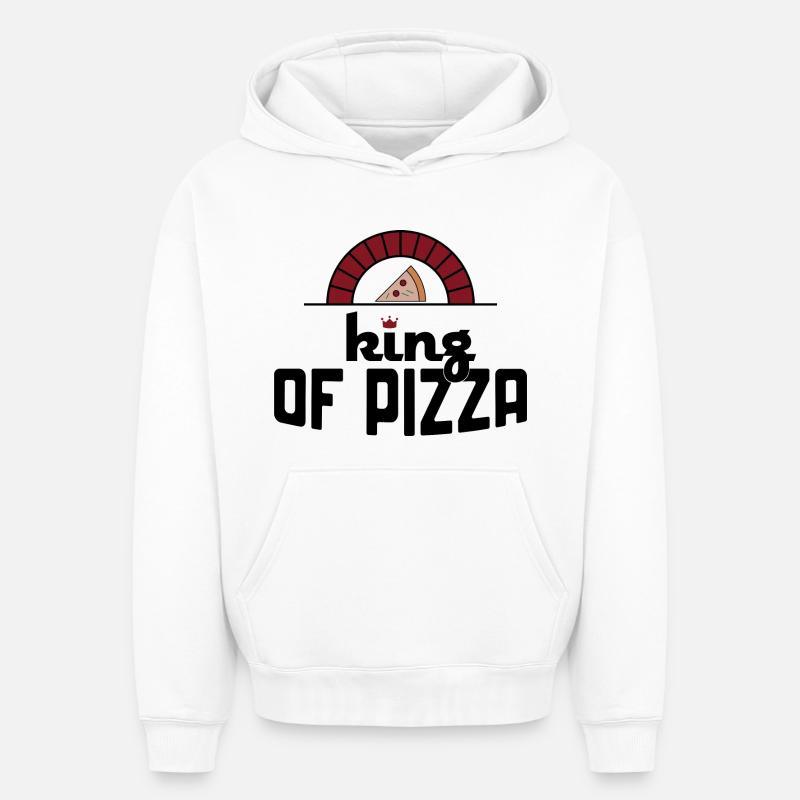 Pizza - Sweat à capuche unisexe oversize épais SPREAD - blanc