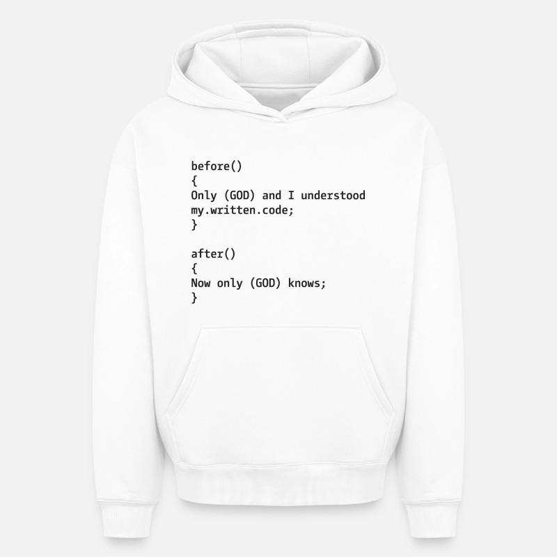 Blague des développeurs - Sweat à capuche unisexe oversize épais SPREAD - blanc