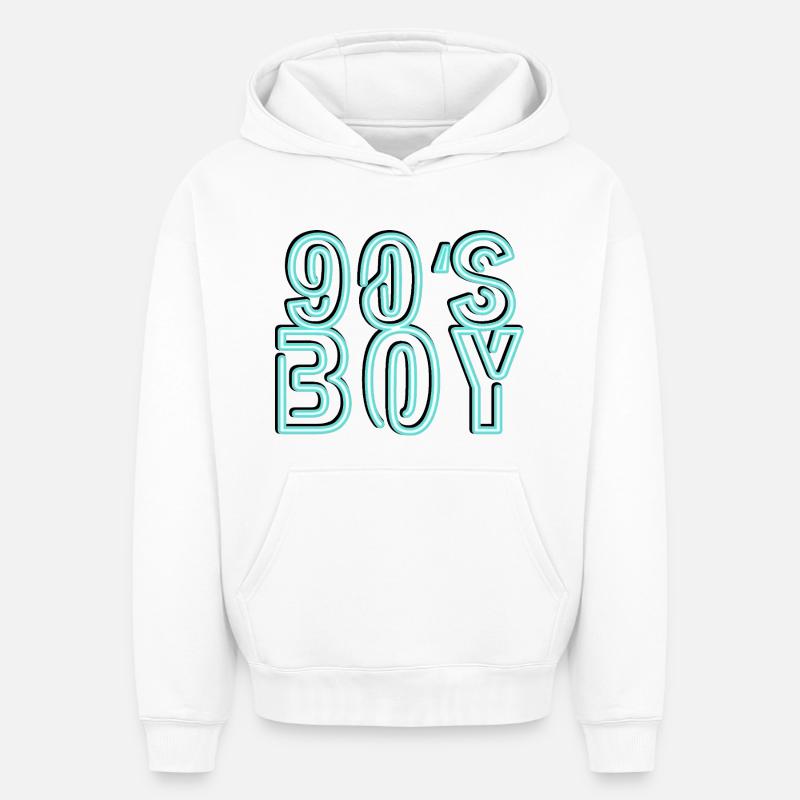 Années 90 - Sweat à capuche unisexe oversize épais SPREAD - blanc
