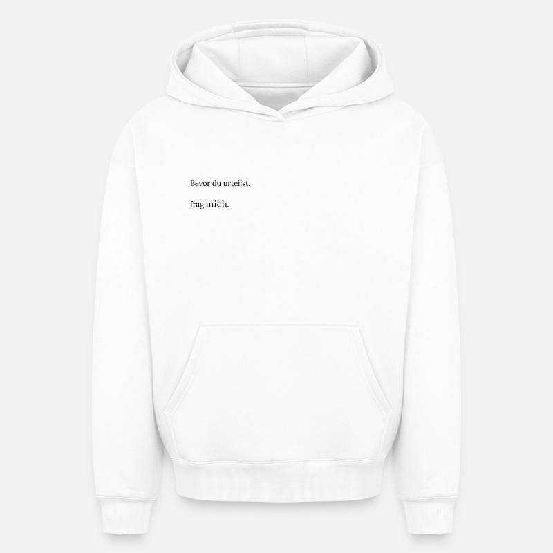 Frag_mich - Sweat à capuche unisexe oversize épais SPREAD - blanc