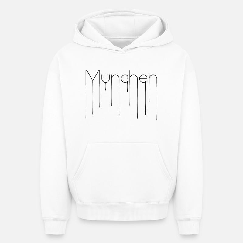 Munich Liquid - Design - Sweat à capuche unisexe oversize épais SPREAD - blanc