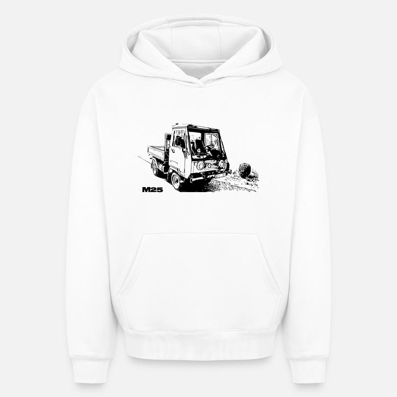 Multicar - Oversized Heavyweight Unisex Hoodie - Weiß