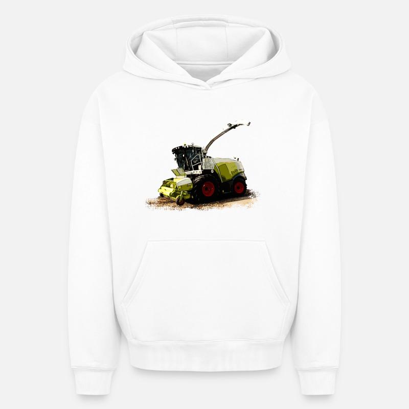 Moissonneuse-batteuse Claas Jaguar 930 - Sweat à capuche unisexe oversize épais SPREAD - blanc