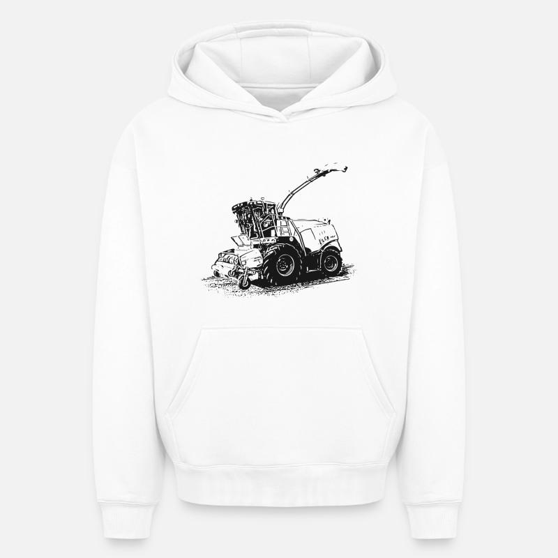 Moissonneuse-batteuse Jaguar 930 - Sweat à capuche unisexe oversize épais SPREAD - blanc
