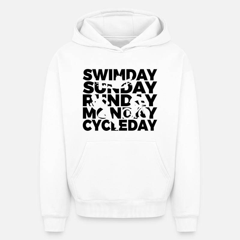 Semaine du triathlon - Sweat à capuche unisexe oversize épais SPREAD - blanc