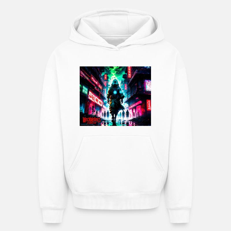 Ville Apocalyptique - Sweat à capuche unisexe oversize épais SPREAD - blanc