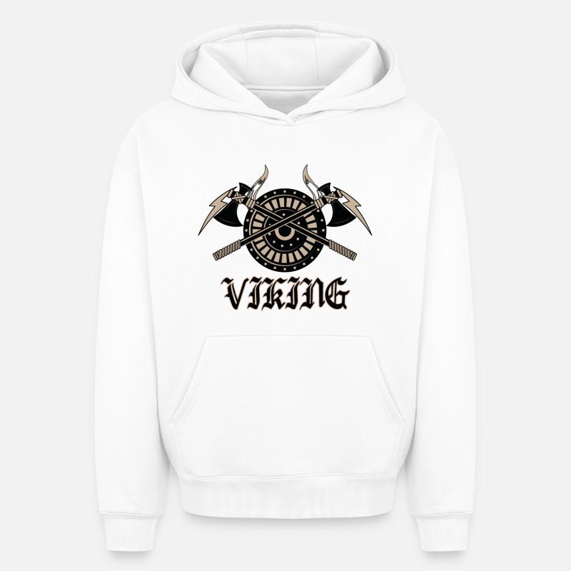 Vikings - Sweat à capuche unisexe oversize épais SPREAD - blanc