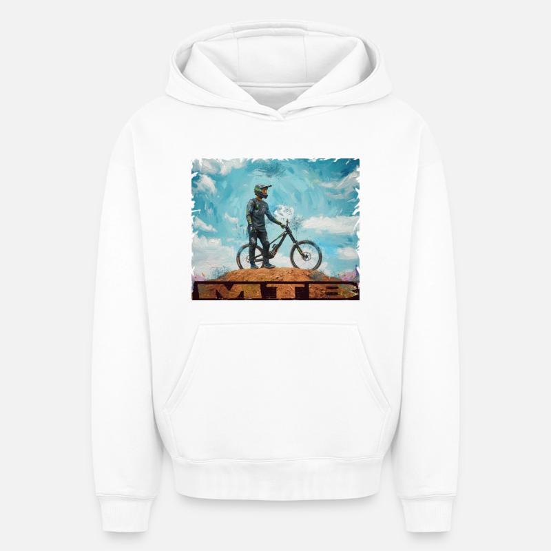 VTT - Sweat à capuche unisexe oversize épais SPREAD - blanc